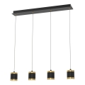 Wofi 7003-404 - LED Stmívatelný lustr na lanku TOULOUSE 4xLED/8,5W/230V černá/zlatá