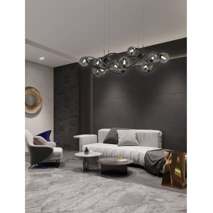 Wofi 7014-1405 - LED Lustr na lanku NANCY 14xG9/3,5W/230V černá/lesklý chrom