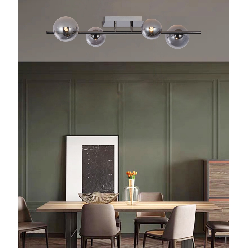 Wofi 7014-405W - LED Přisazený lustr VILLA 4xG9/3W/230V černá