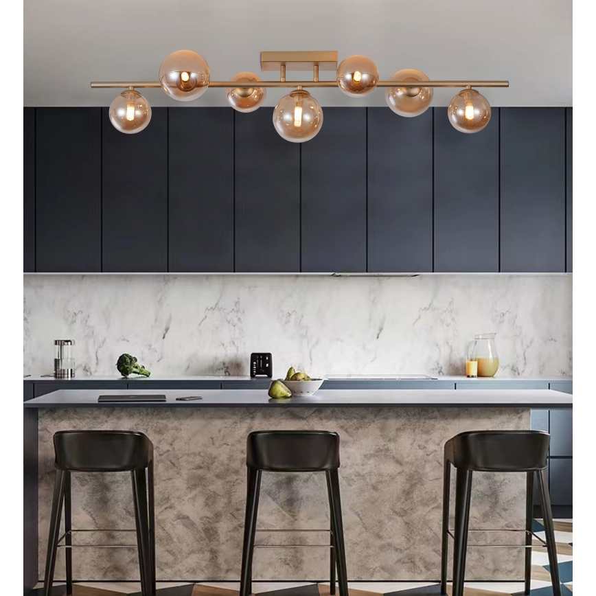 Wofi 7014-701W - LED Přisazený lustr VILLA 7xG9/3W/230V zlatá
