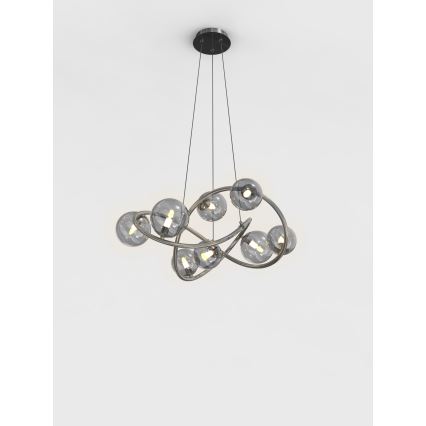 Wofi 7014-805 - LED Lustr na lanku NANCY 8xG9/3,5W/230V černá/lesklý chrom
