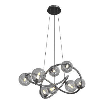 Wofi 7014-805 - LED Lustr na lanku NANCY 8xG9/3,5W/230V černá/lesklý chrom