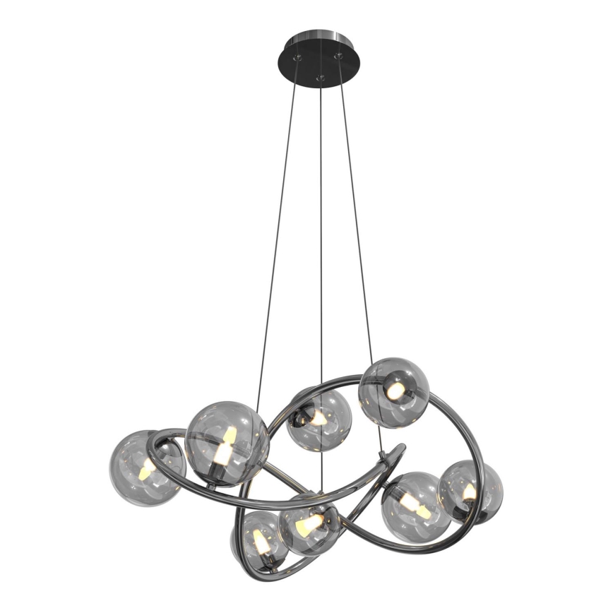 Wofi 7014-805 - LED Lustr na lanku NANCY 8xG9/3,5W/230V černá/lesklý chrom