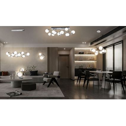 Wofi 7014-807 - LED Lustr na lanku NANCY 8xG9/3,5W/230V lesklý chrom