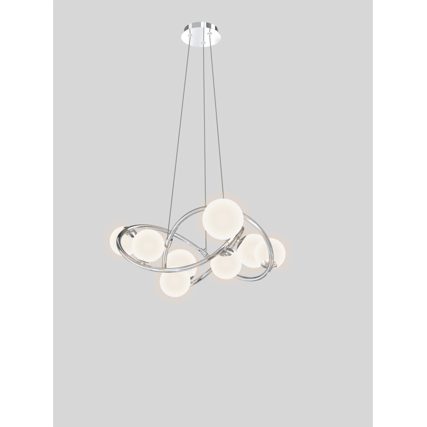 Wofi 7014-807 - LED Lustr na lanku NANCY 8xG9/3,5W/230V lesklý chrom