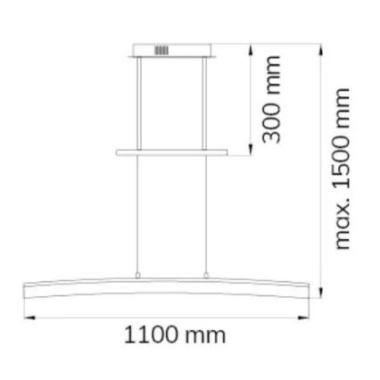 Wofi 7230.01.64.6000 - LED Stmívatelný lustr na lanku FERROL LED/28W/230V