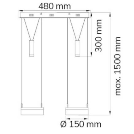 Wofi 7263.04.54.6000 - LED Stmívatelný lustr na lanku JETTE 2xLED/7,5W/230V + 2xLED/1W