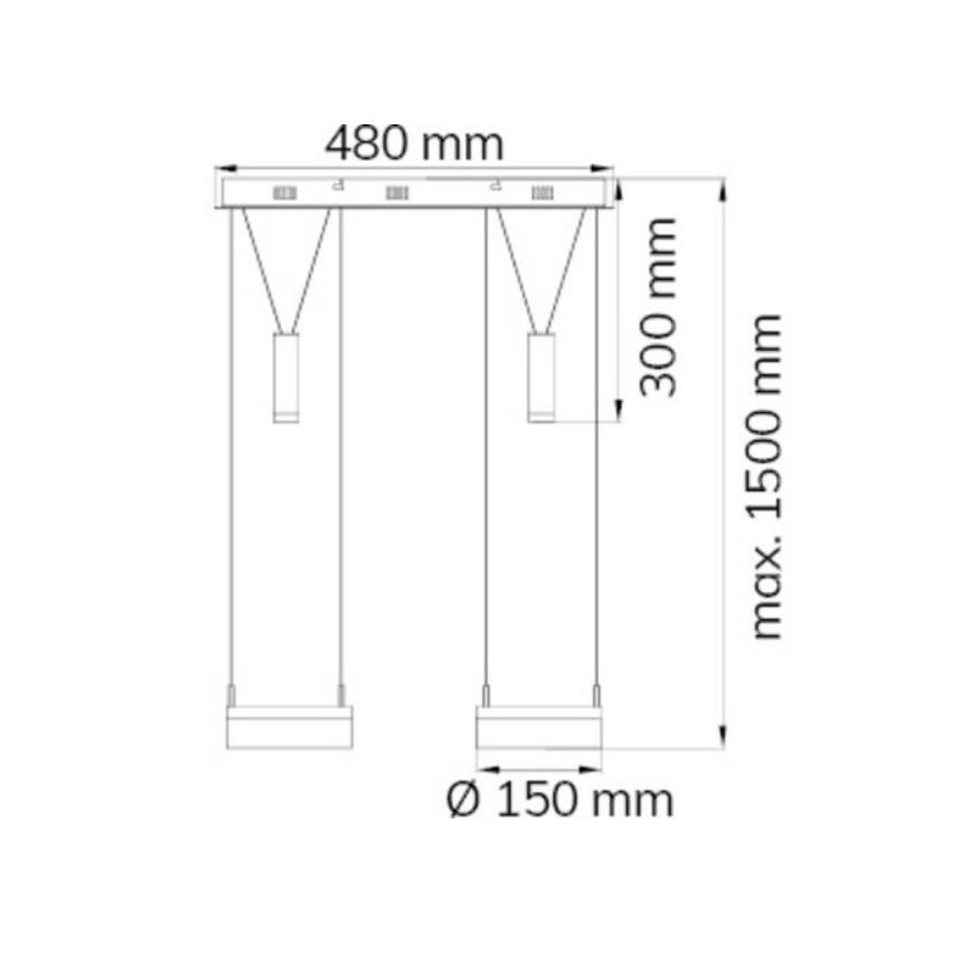 Wofi 7263.04.54.6000 - LED Stmívatelný lustr na lanku JETTE 2xLED/7,5W/230V + 2xLED/1W