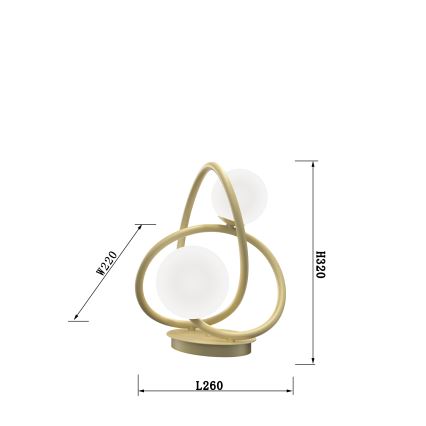 Wofi 8014-201 - LED Stolní lampa NANCY 2xG9/3,5W/230V zlatá/bílá