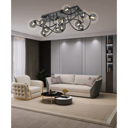 Wofi 9014-1205 - LED Přisazený lustr NANCY 12xG9/3,5W/230V černá/lesklý chrom
