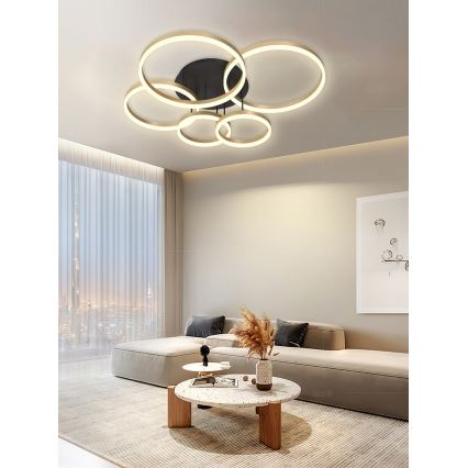 Wofi 9049-601 - LED Stmívatelný přisazený lustr PERPIGNAN LED/80W/230V zlatá