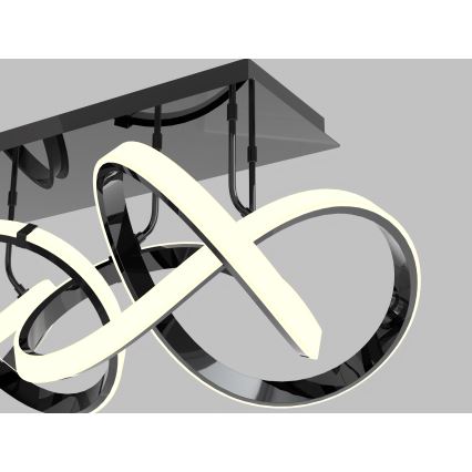 Wofi 9134-205 - LED Stmívatelný přisazený lustr INDIGO LED/64W/230V černá/lesklý chrom