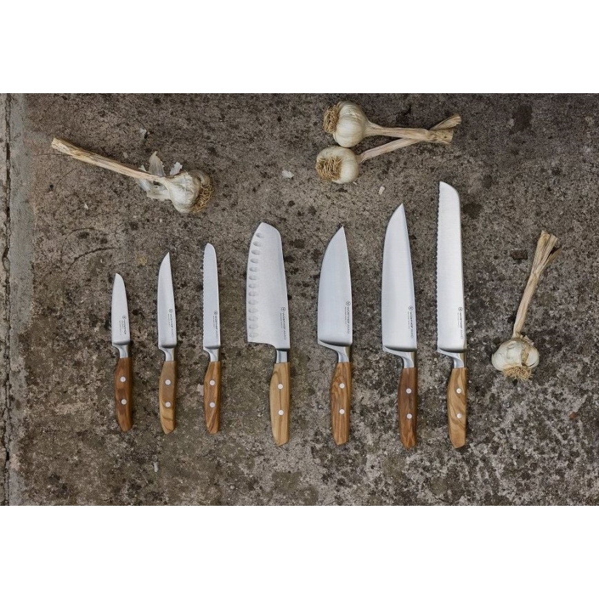 Wüsthof - Kuchyňský nůž santoku AMICI 17 cm olivové dřevo