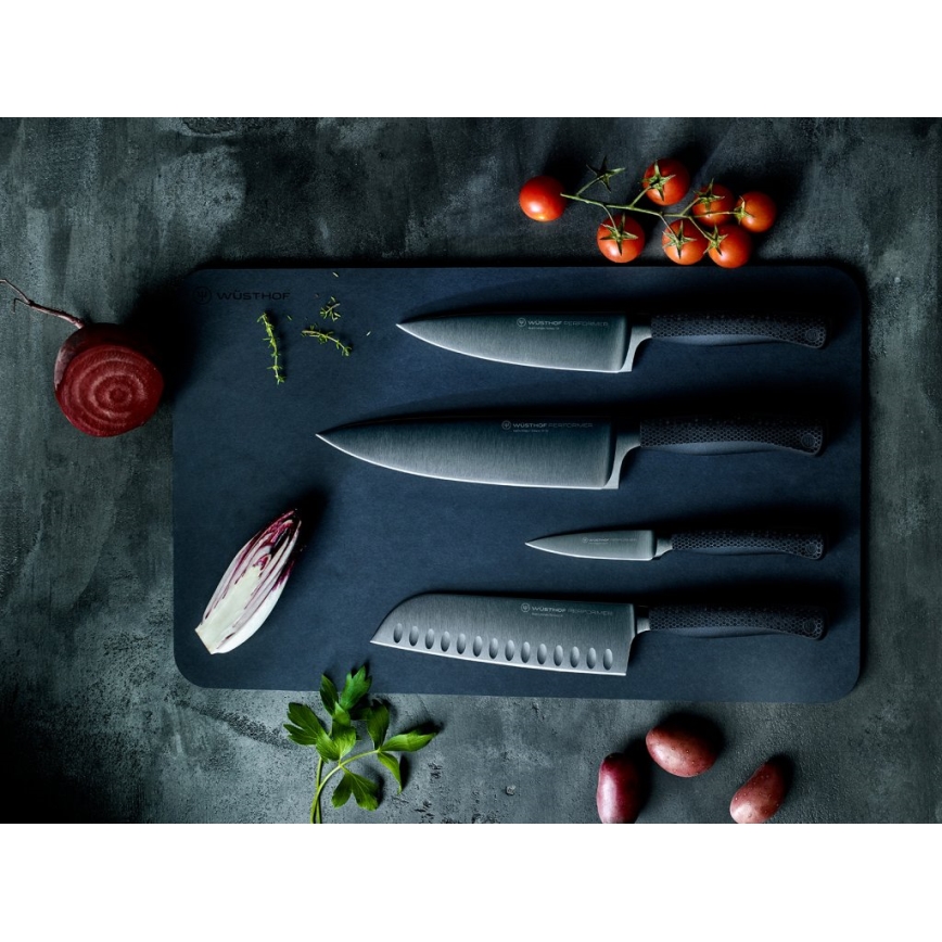 Wüsthof - Kuchyňský nůž santoku PERFORMER 17 cm černá