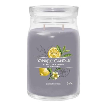 Yankee Candle - Vonná svíčka BLACK TEA & LEMON velká 567g 60-90 hod.