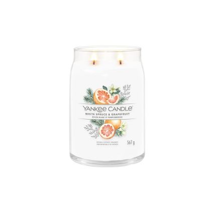 Yankee Candle - Vonná svíčka WHITE SPRUCE & GRAPEFRUIT velká 567g 60-90 hod.