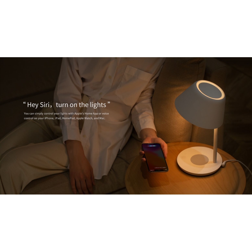 Yeelight - LED Stmívatelná stolní lampa s bezdrátovým nabíjením Staria Bedside Lamp Pro LED/20W/230V Wi-Fi