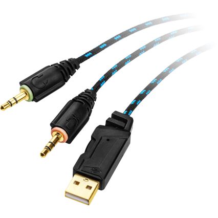 Yenkee - LED Herní sluchátka s mikrofonem černá/modrá