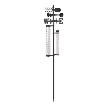 Zahradní meteorologická stanice 3v1 145 cm černá
