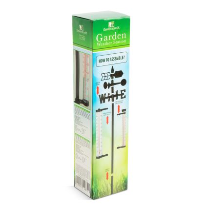 Zahradní meteorologická stanice 3v1 145 cm černá