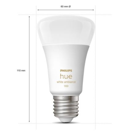 Základní sada Philips Hue White Ambiance 3xE27/11W 2200-6500K + Hue bridge a dimmer switch
