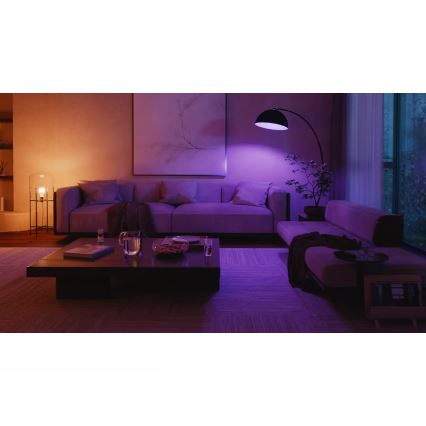 Základní sada Philips Hue WHITE AND COLOR AMBIANCE 3xE27/8,1W 1000-20000K + Hue bridge a dimmer switch