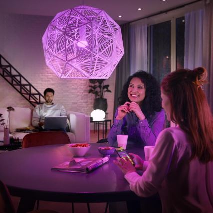 Základní sada Philips Hue WHITE AND COLOR AMBIANCE 3xE27/9W 2000-6500K + Hue bridge a dimmer switch