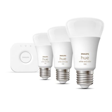 Základní sada Philips Hue WHITE AND COLOR AMBIANCE 3xE27/9W/230V 2000-6500K + Hue bridge