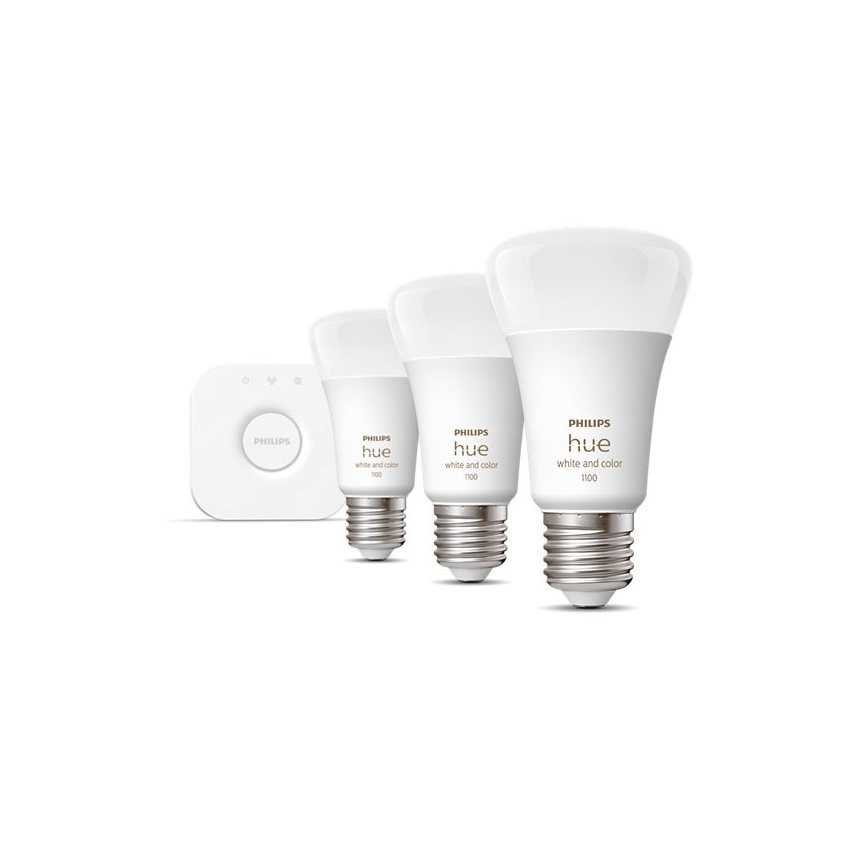 Základní sada Philips Hue WHITE AND COLOR AMBIANCE 3xE27/9W/230V 2000-6500K + zařízení k propojení