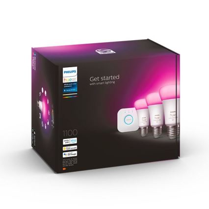 Základní sada Philips Hue WHITE AND COLOR AMBIANCE 3xE27/9W/230V 2000-6500K + zařízení k propojení