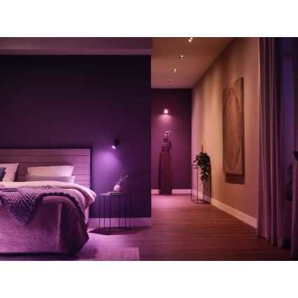 Základní sada Philips Hue WHITE AND COLOR AMBIANCE 3xGU10/4,2W 2000-6500K + Hue bridge a dimmer switch