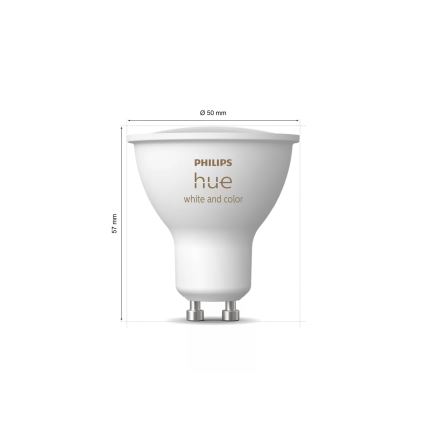 Základní sada Philips Hue WHITE AND COLOR AMBIANCE 3xGU10/4,2W 2000-6500K + Hue bridge a dimmer switch