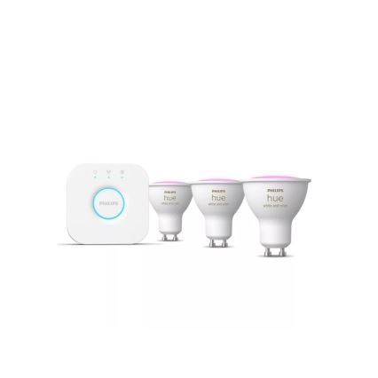 Základní sada Philips Hue WHITE AND COLOR AMBIANCE 3xGU10/4,2W/230V 2200-6500K + Hue bridge