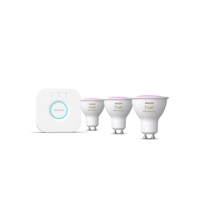 Základní sada Philips Hue WHITE AND COLOR AMBIANCE 3xGU10/4,2W/230V 2200-6500K + Hue bridge