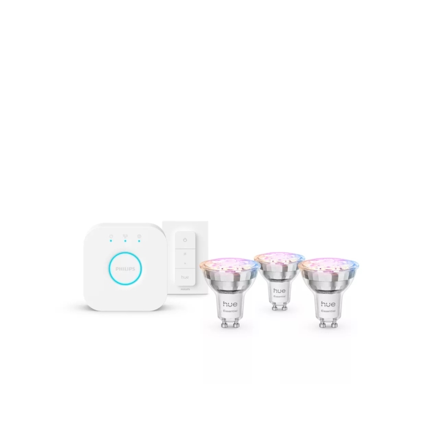 Základní sada Philips Hue White And Color Ambiance Essential 3xGU10/4,7W/230V 2200-6500K + zařízení k propojení