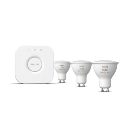 Základní sada Philips Hue WHITE AND COLOR AMBIANCE 3xGU10/5,7W/230V 2000-6500K + zařízení k propojení