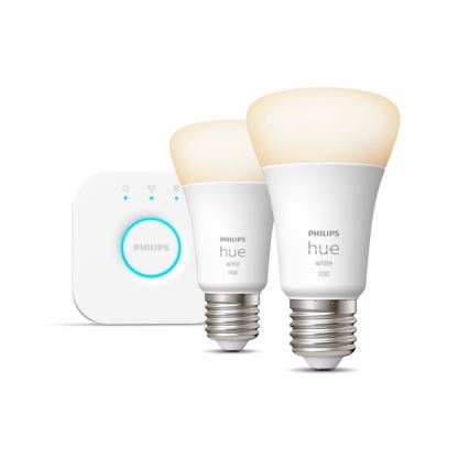 Základní sada Philips Hue WHITE 2xE27/9,5W 2700K + Hue bridge