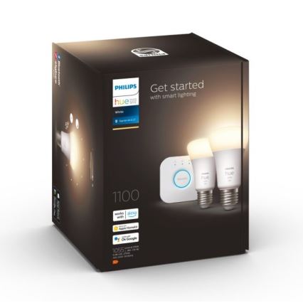 Základní sada Philips Hue WHITE 2xE27/9,5W 2700K + Hue bridge