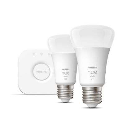 Základní sada Philips Hue WHITE 2xE27/9,5W 2700K + zařízení k propojení