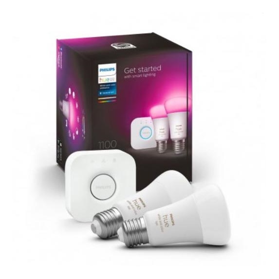 Základní sada Philips Hue WHITE AND COLOR AMBIANCE 2xE27/9W/230V 2000-6500K + zařízení k propojení