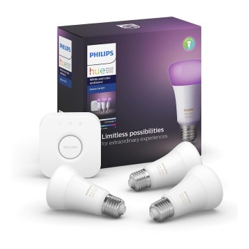 Základní sada Philips HUE WHITE AND COLOR AMBIANCE 3xE27/9,5W/230V Základní sada Philips HUE WHITE AND COLOR AMBIANCE 3xE27/9,5W/230V