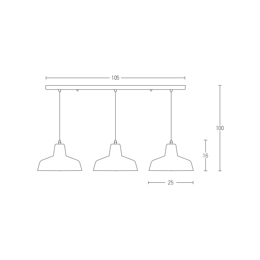 Zambelis 1653 - Lustr na lanku 3xE27/40W/230V beton