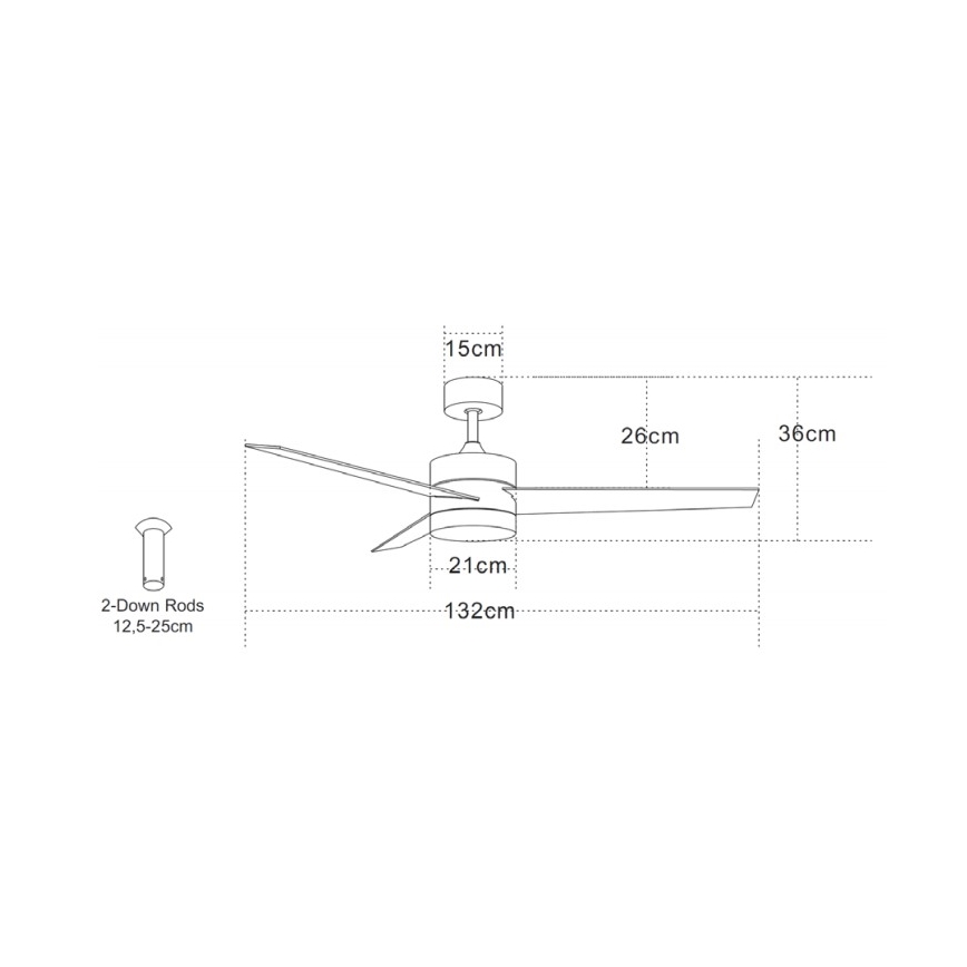 Zambelis 19134 - LED Stropní ventilátor LED/15W/230V 3000/4000/6000K matný chrom + dálkové ovládání