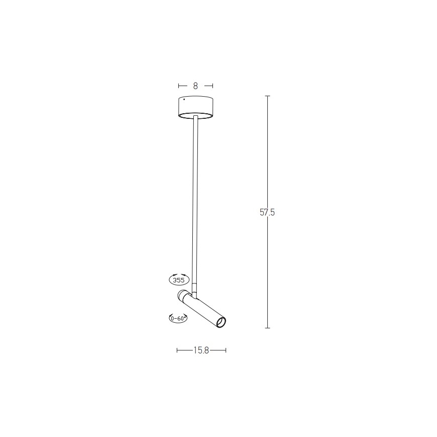 Zambelis 1920 - LED Lustr na tyči LED/4,2W/230V bílá