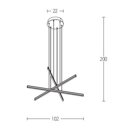 Zambelis 1947 - LED Stmívatelný lustr na lanku LED/48W/230V černá