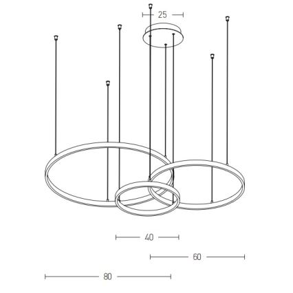 Zambelis 1956-D - LED Stmívatelný lustr na lanku LED/136W/230V