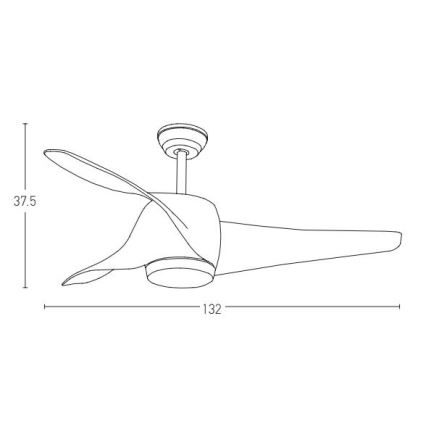 Zambelis 20256 - LED Stropní ventilátor LED/15W/230V 3000/4000/6000 třešeň + dálkové ovládání