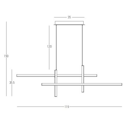 Zambelis 22022 - LED Stmívatelný lustr na lanku LED/41W/230V zlatá