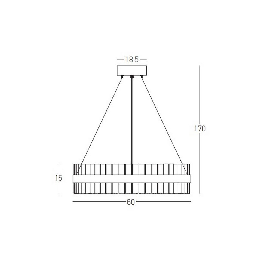 Zambelis 22039 - LED Stmívatelný lustr na lanku LED/56W/230V zlatá