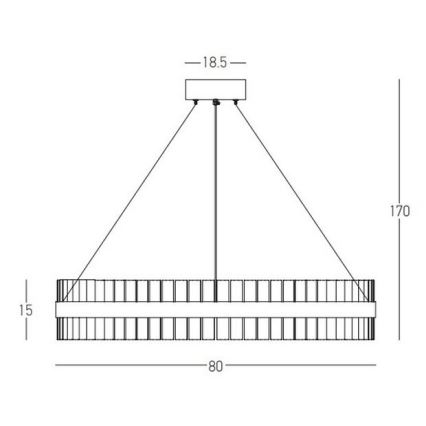 Zambelis 22040 - LED Stmívatelný lustr na lanku LED/68W/230V zlatá